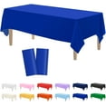 thumbnail image 1 of Knubmt Set of 4 Rectangle Plastic Tablecloth Solid Color Table Cover Disposable Table Cloths for Picnic Birthday Wedding Party, 54 x 108 Inch, 1 of 7