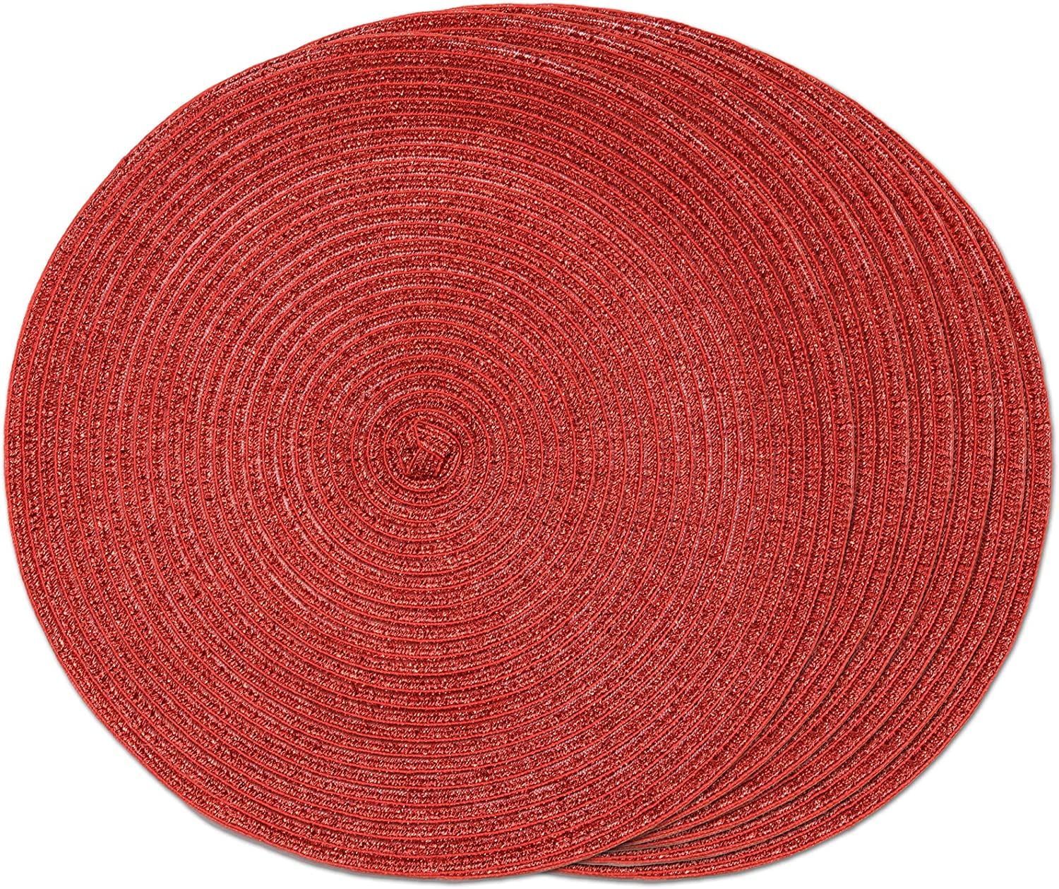 Knubmt Set of 4 Round Placemats Woven Washable Table Mats Heat Resistant Non Slip Circle Place Mats for Dining Table