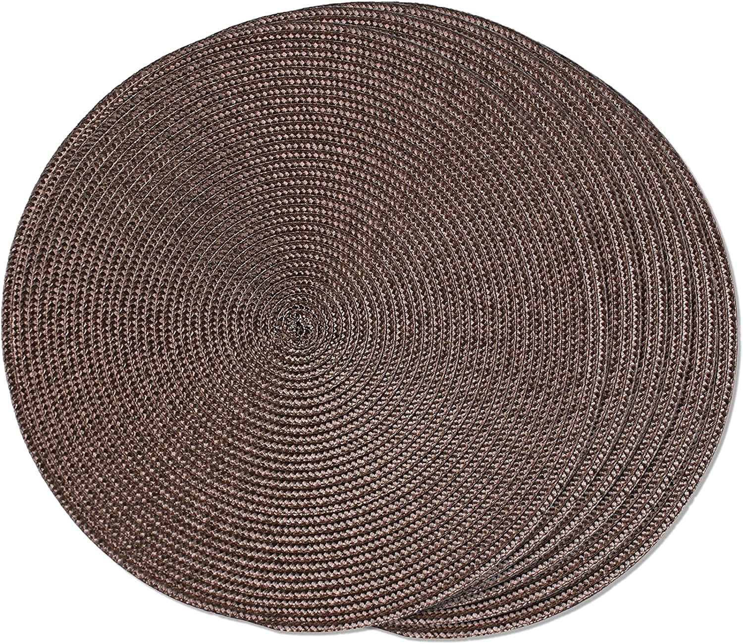 Knubmt Set of 4 Round Placemats Woven Washable Table Mats Heat Resistant Non Slip Circle Place Mats for Dining Table