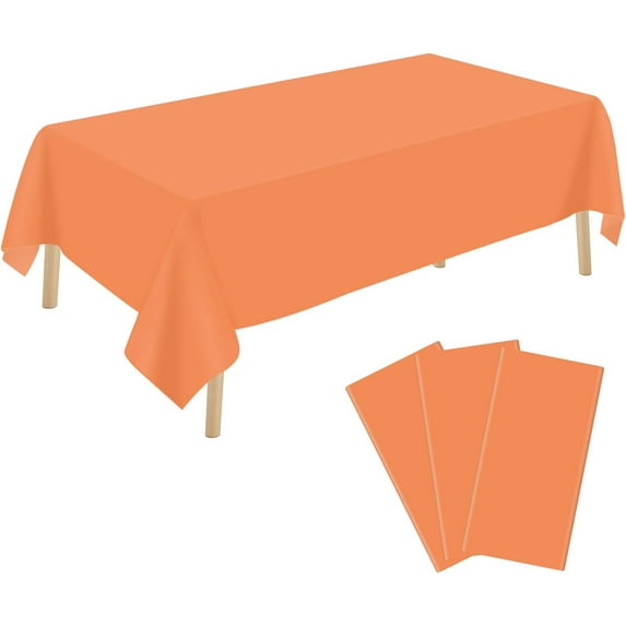 Knubmt Set of 6 Disposable Plastic Tablecloth Waterproof Table Cover Rectangle Table Cloths for Birthday Wedding Graduation Party, 54" x 108"