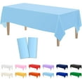 thumbnail image 1 of Knubmt Set of 6 Rectangle Plastic Tablecloth Solid Color Table Cover Disposable Table Cloths for Picnic Birthday Wedding Party, 54 x 108 Inch, 1 of 7