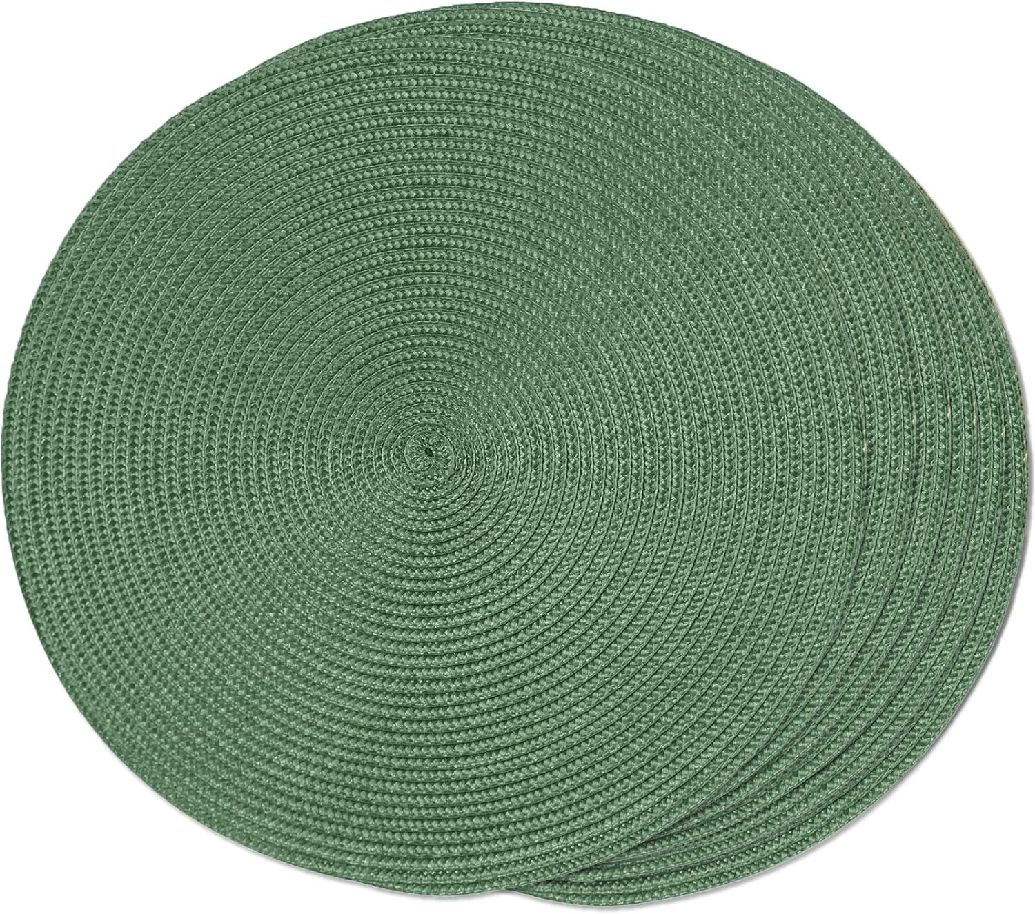 Knubmt Set of 6 Round Placemats Woven Washable Table Mats Heat Resistant Non Slip Circle Place Mats for Dining Table