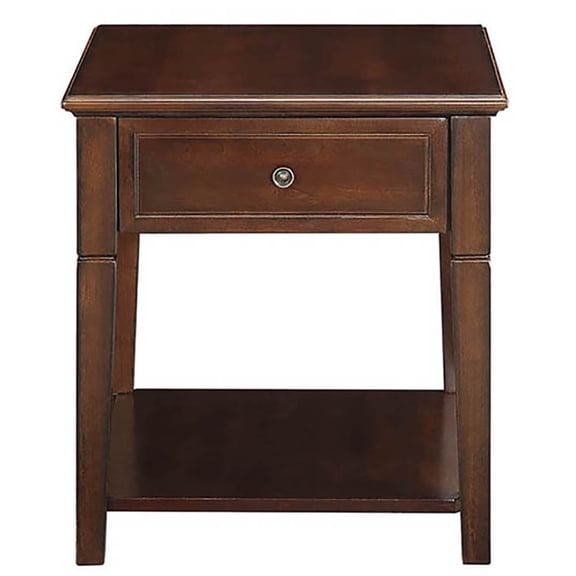 Knubmt Side Table End Table with Bottom Shelf, Wood Coffee Table for Living Room, Office