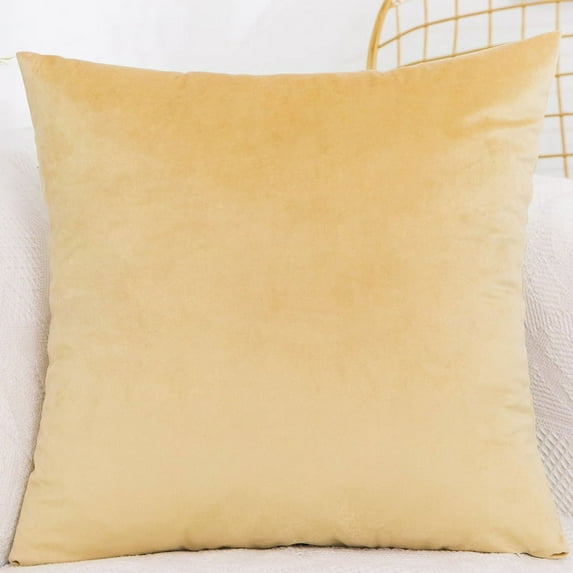 Knubmt Soft Cushion Case Velvet Throw Pillow Covers Decorative Square Soild Pillow Cases for Sofa Bedroom Office, 16 x 16 inch