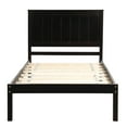 thumbnail image 1 of Knubmt Twin Size Wood Platform Bed Frame with Headboard, No Box Spring Needed, Dark Brown, 1 of 7