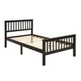 thumbnail image 1 of Knubmt Twin Size Wood Platform Bed Frame with Headboard and Footboard, Perfect for Home, Bedroom, Dark Brown, 1 of 8