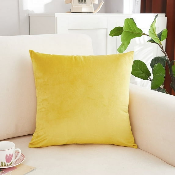 Knubmt Velvet Soft Decorative Throw Pillow Covers, Solid Square Throw Cushion Cover for Sofa Couch Bed Office Living Room, 16 x 16inch