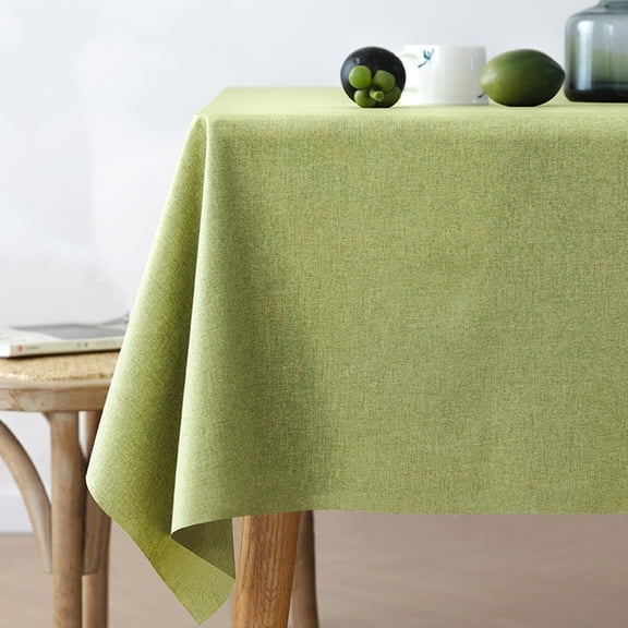 Knubmt Washable Linen Tablecloth Stain Resistant Table Cloth Decorative Rectangle Table Cover for Kitchen Dining Holiday Party, 35" x 55"