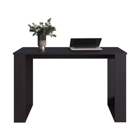 Knubmt Wood Computer Desk with Sturdy Legs, Writing Desk for Living Room, Office, Black