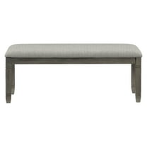 Knubmt Wood Frame Gray Fabric Upholstered Seat Dining Bench for Home, Bar, Dining Room