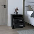 thumbnail image 1 of Knubmt Wood Nightstand with 1 Open Shelf, 2 Drawer Beisde Table for Living Room, Bedroom, Office, Black, 1 of 5
