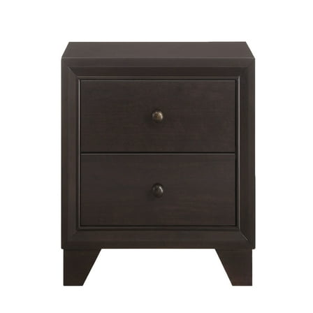Knubmt Wood Nightstand with Handle, 2 Drawer Beside Table for Living Room, Bedroom, Office, Dark Brown