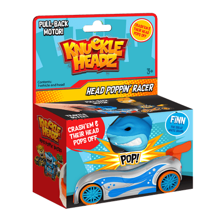 SD Home Products Pop-Up Racer Car Toy, Friction-Powered Pull Back Race Car, Head Popping Fun Gift for Kids, Boys, Girls, Ages 3+, Shark