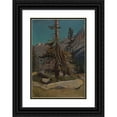 thumbnail image 1 of Knud Baade 11x14 Black Ornate Wood Framed Double Matted Museum Art Print Titled: Study of Trees in the Alps (1850), 1 of 5