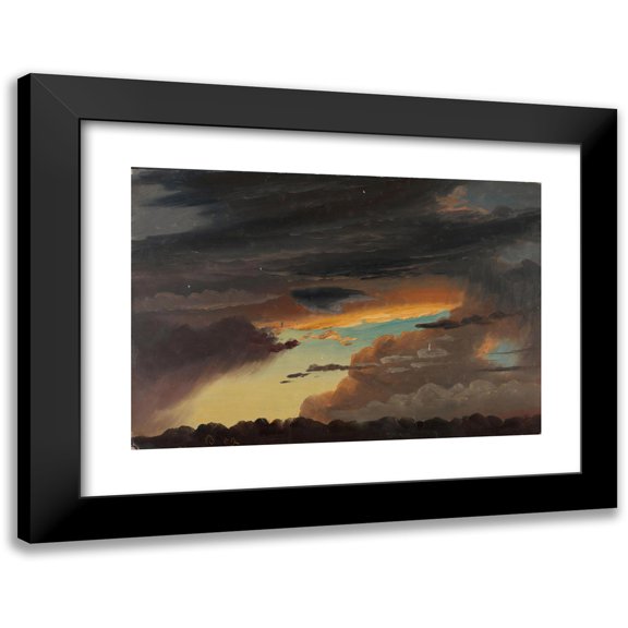 Knud Baade 14x11 Black Modern Framed Museum Art Print Titled - Cloud Study (1852)