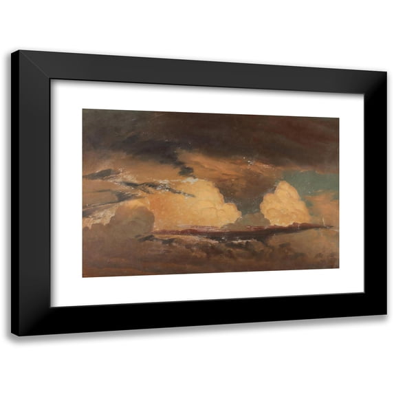 Knud Baade 14x11 Black Modern Framed Museum Art Print Titled - Cloud Study (1853)