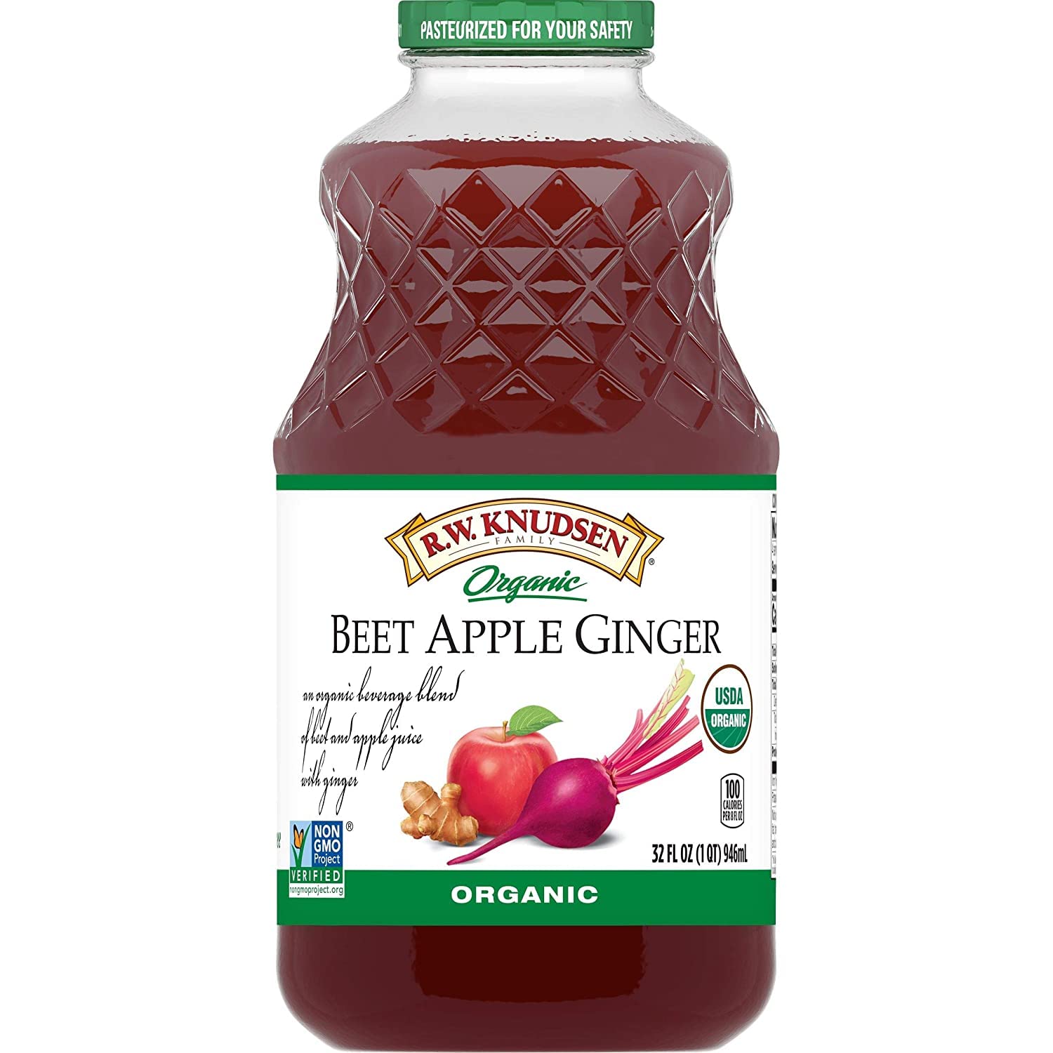 Knudsen 2Pack of Organic 100 Beet Juice 32 fl oz Glass Bottle