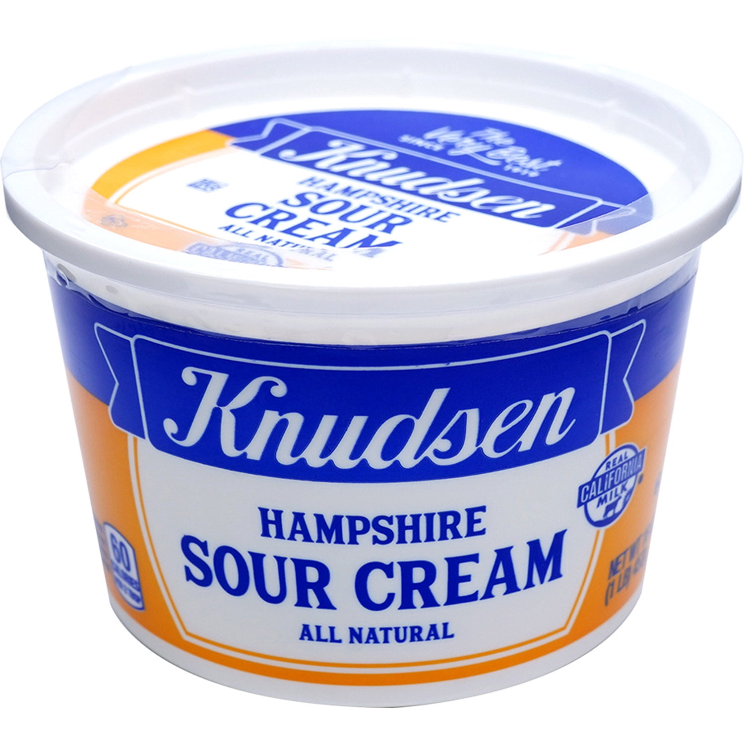 Knudsen Hampshire 100% Natural Sour Cream, 16 oz Tub, Refrigerated