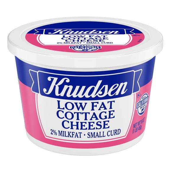 Knudsen's Lowfat Cottage Cheese, 2% Milkfat, Small Curd, 16 oz Tub, 10g of Protein Per Serving