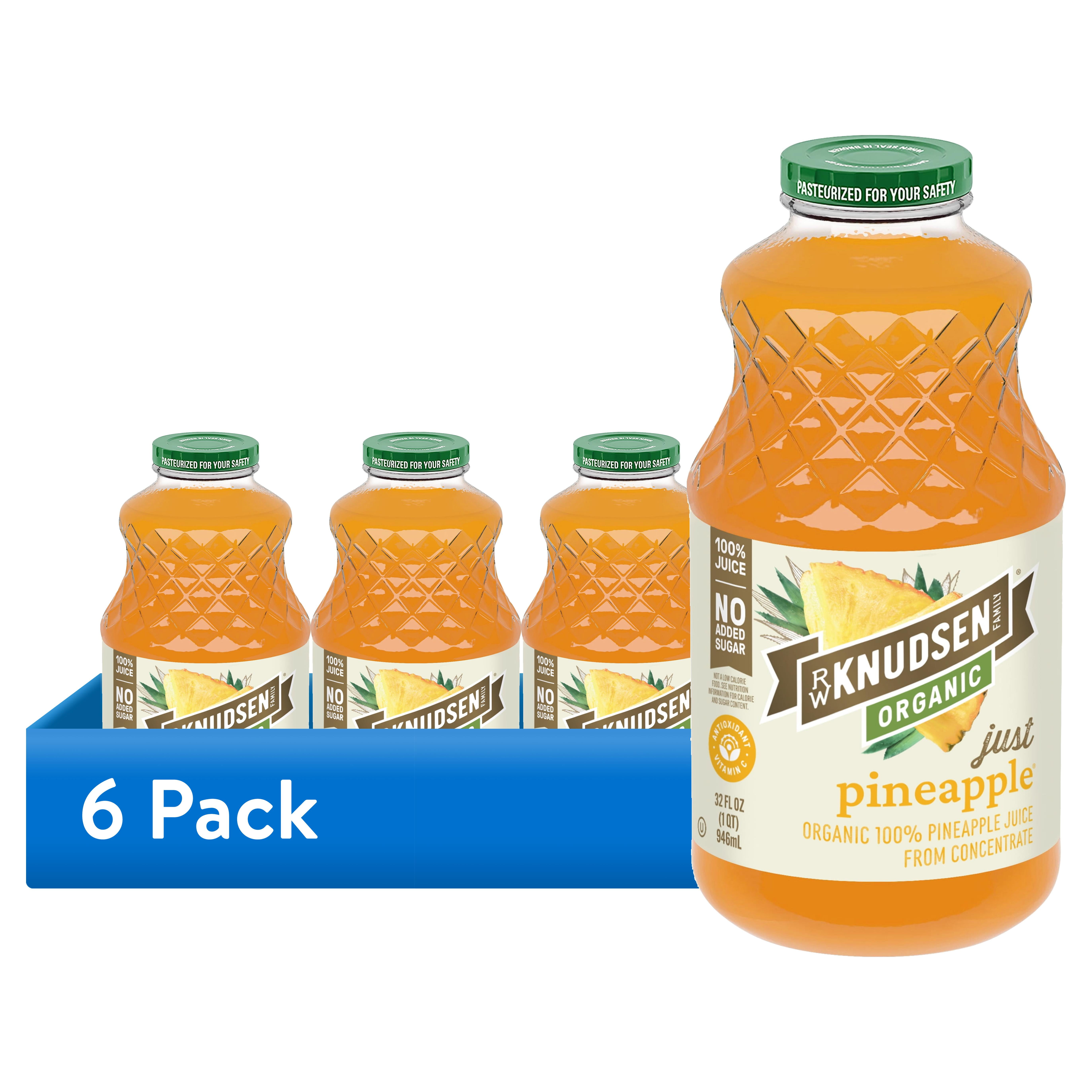 (6 pack) R.W. Knudsen Family Organic Juice Pineapple, 32.0 FL OZ