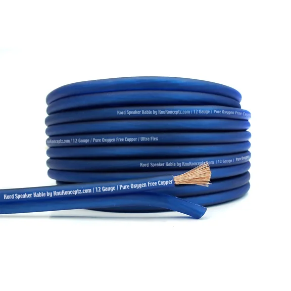 Knukonceptz Kord Speaker Wire Ultra Flex Blue Ofc 12 Gauge Cable 10'
