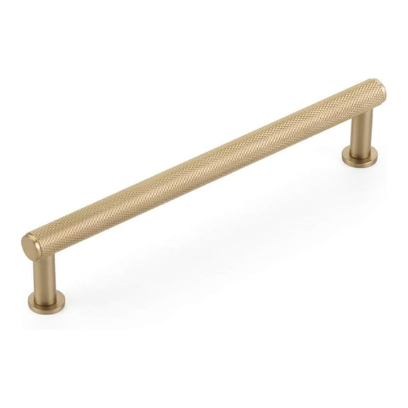 Knurled Cabinet Pulls 6 Inch - Signature Brass Door Handles - Kitchen Drawer Pulls 152mm - Pub House Collection Hardware - Bathroom Cupboard Pulls - 5006-SSB