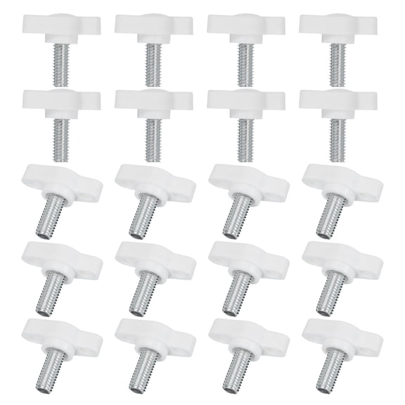 Knurled Clamping Knobs Handle Thumb Screws Bolt Knobs M6 x 14 mm Male Thread 27 mm Head for Electronics Automotive Furniture Assembly Wood Working DIY Projects(White, Pack of 20)