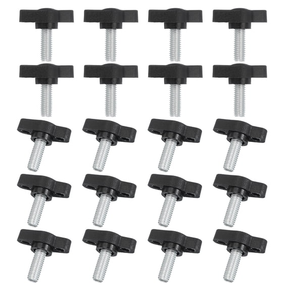 Knurled Clamping Knobs Handle Thumb Screws Bolt Knobs M6 x 16 mm Male Thread 27 mm Head for Electronics Automotive Furniture Assembly Wood Working DIY Projects(Black, Pack of 20)