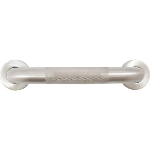 Knurled Grab Bar, 12 Inches, 1-1/2" Diameter, 1-1/2" Wall Clearance, Concealed Screws, Satin Stainless Steel by Stone Harbor Hardware