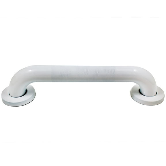 Knurled Grab Bar, 24 Inches, 1-1/2" Diameter, 1-1/2" Wall Clearance, Concealed Screws, White by Stone Harbor Hardware