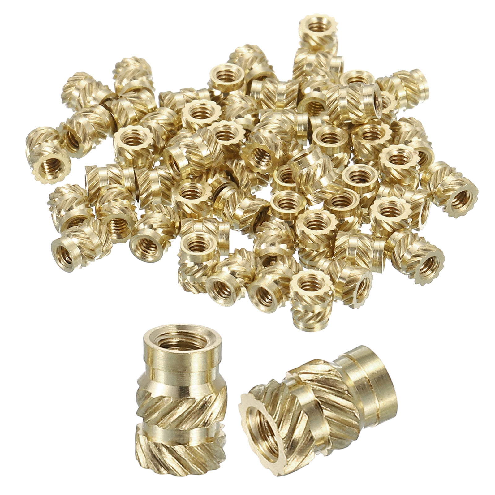 Knurled Insert Nuts, 130 Pack M2 x 5mm L x 3.5mm OD 3D Printing Brass ...