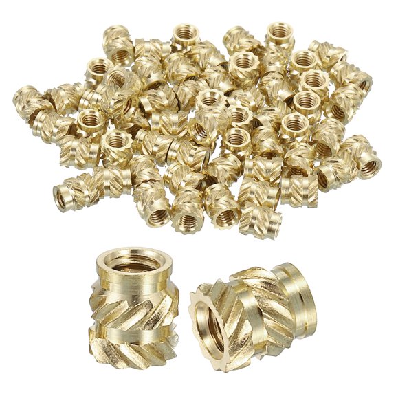 Knurled Insert Nuts, 130 Pack M3 x 5.5mm L x 5mm OD 3D Printing Brass Nuts