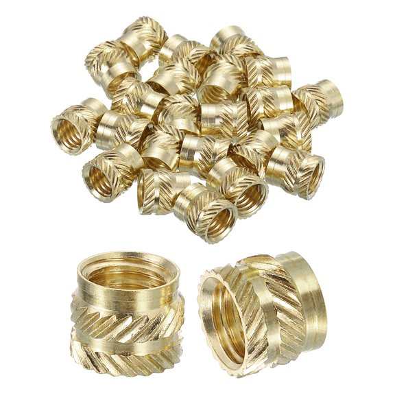 Knurled Insert Nuts, 30 Pack M8 x 8mm L x 10mm OD 3D Printing Brass Nuts