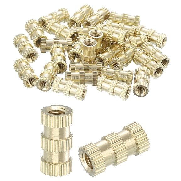 Knurled Insert Nuts, 30Pack M3 x 10mm(L) x 5mm(OD) Thread Printing Brass Nuts Female Threaded Inserts