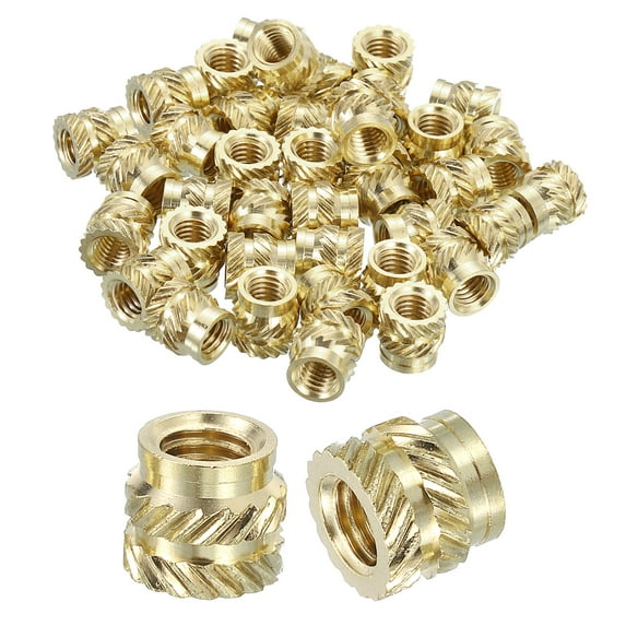 Knurled Insert Nuts, 50 Pack M5x7mm Lx8mm OD Brass Heat Set Insert