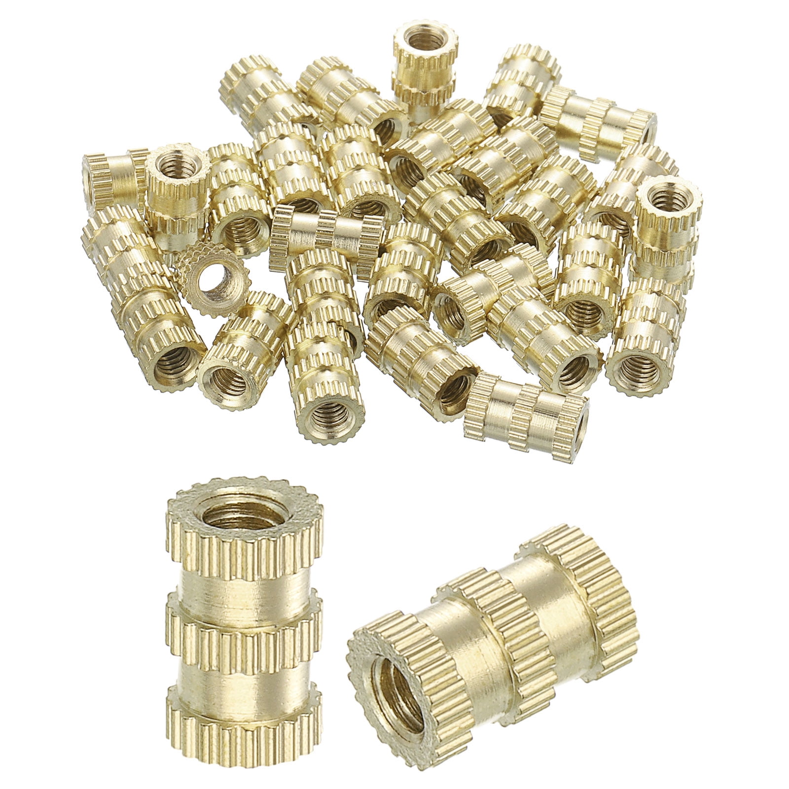 Knurled Insert Nuts, 50Pack M3 x 8mm(L) x 5mm(OD) Thread Printing Brass ...