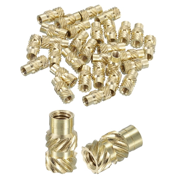 Knurled Insert Nuts, 60 Pack M3 x 9mm L x 5mm OD 3D Printing Brass Nuts