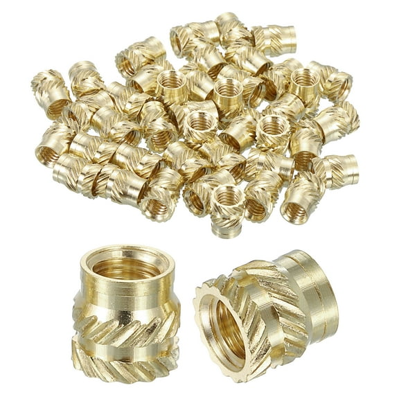 Knurled Insert Nuts, 60 Pack M5 x 7mm L x 7mm OD 3D Printing Brass Nuts
