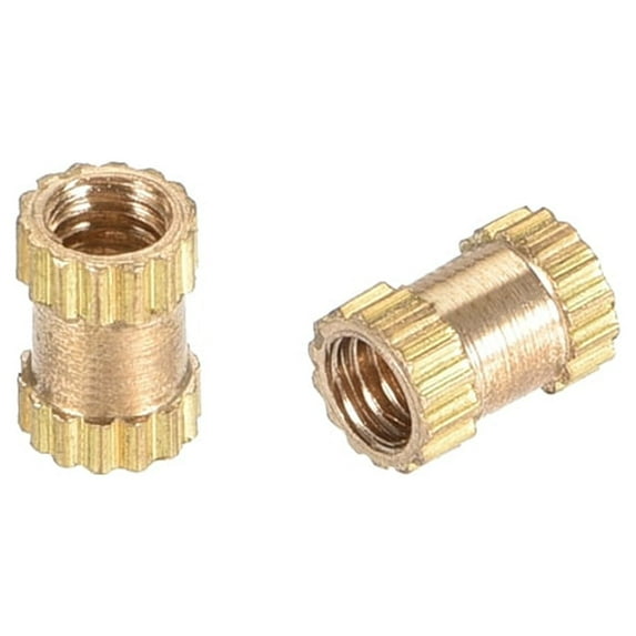 Knurled Insert Nuts, M2.5 x 5mm(L) x 3.5mm(OD) Female Thread Brass Embedment Assortment Kit 50 Pcs