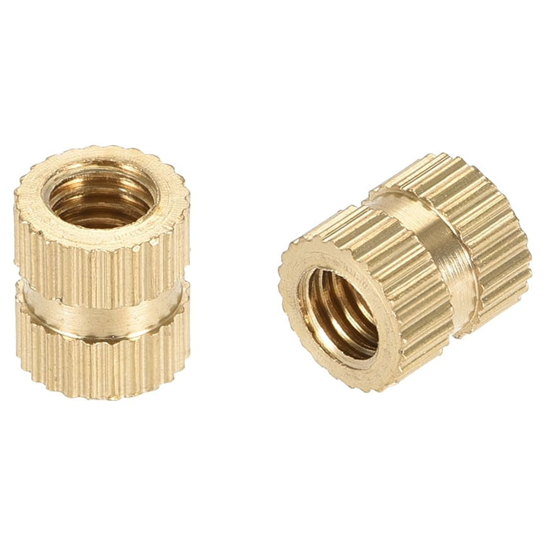 Knurled Insert Nuts, M5 x 8mm(L) x 7mm(OD) Female Thread Brass