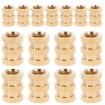 thumbnail image 1 of Knurled Nut Threaded Insert Female Brass Embedment Nuts 1/4 Inch Inserts for Wood, 1 of 6