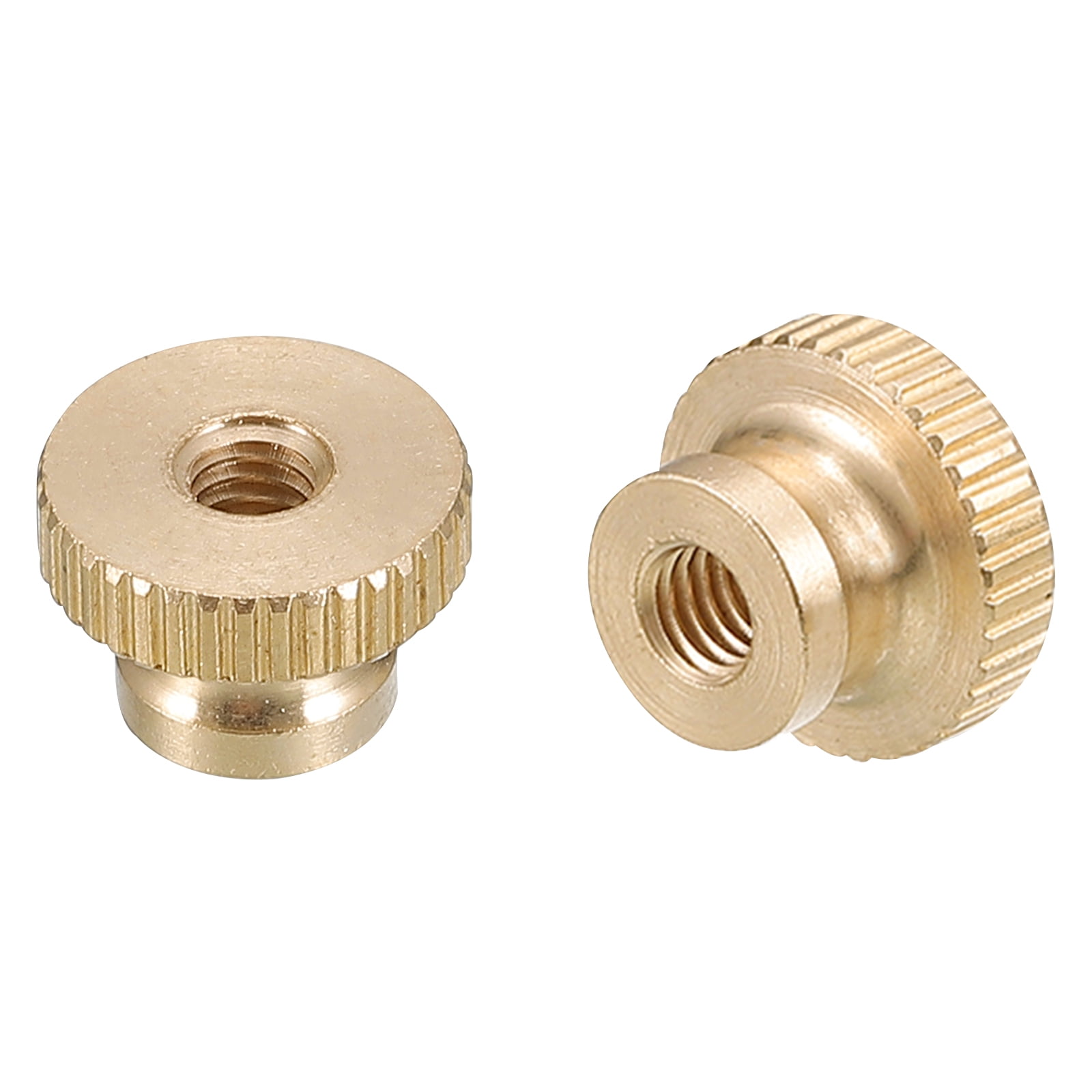 Knurled Thumb Nuts, 2 Pack M4 x D12mm x H8mm Brass Knurled Nut with