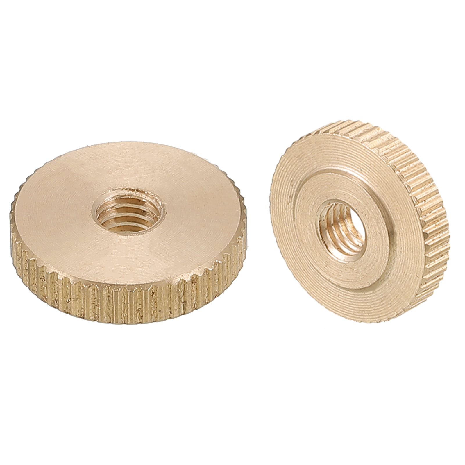 Knurled Thumb Nuts, 2 Pack M5 x D16mm x H4mm Brass Knurled Nut Flat ...