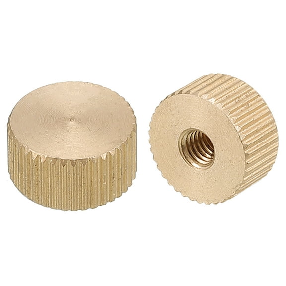 Knurled Thumb Nuts, 4 Pack M4 x D12mm x H6mm Brass Blind Hole Knurled Thumb Nuts