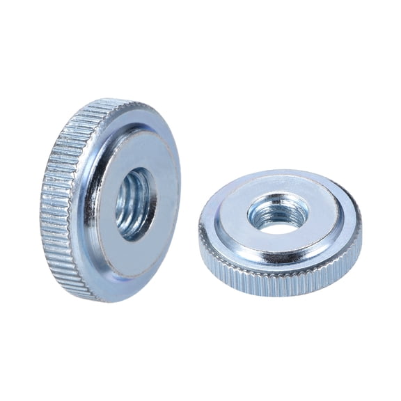 Uxcell Knurled Thumb Nuts, M10 Female Threaded Thin Type, Blue Zinc Plating 5Pcs