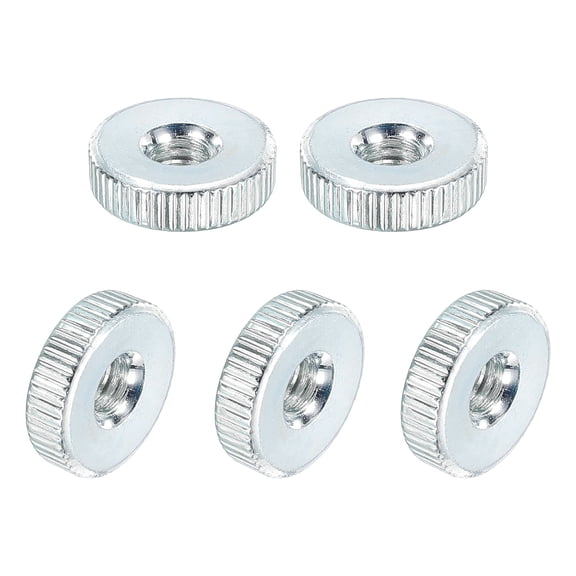 Knurled Thumb Nuts, M4 Female Thread Thin Type, Zinc-Plated Carbon Steel, 30Pack