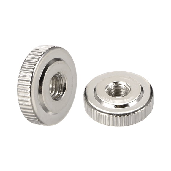 Knurled Thumb Nuts, M6 Female Threaded Thin Type, Nickel Plating 20 Pcs