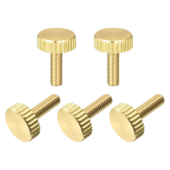 Knurled Thumb Screws, M3x10mm Flat Brass Bolts Grip Knobs Fasteners for Home, Electronic, Machine 5Pack