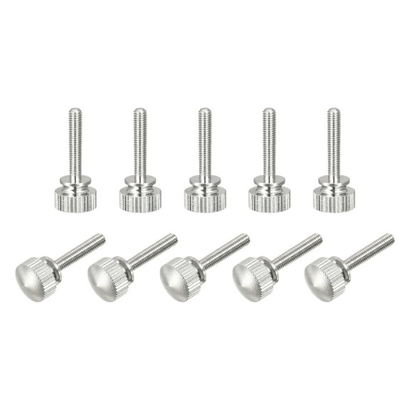 Knurled Thumb Screws, M3x16mm Brass Shoulder Grip Knobs, Nickel Plated 10Pack