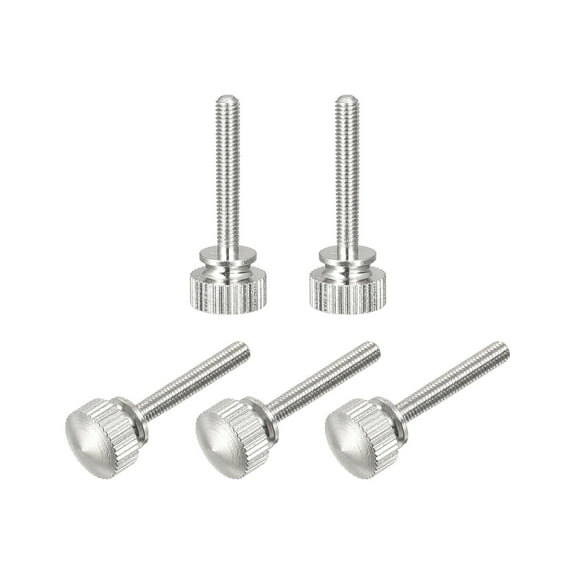 Knurled Thumb Screws, M3x20mm Flat Brass Bolts Grip Knobs, Nickel Plated 5Pack